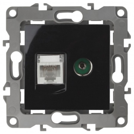 Combined RJ45+TV, IP20, era12, black