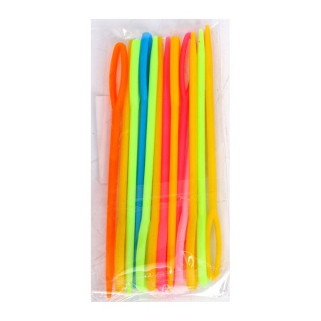 The needle is plastic, set 20 pcs., Size 1 pc. - 9 cm, mix colors-4