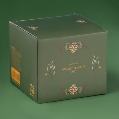 Sugar of the New Year's share "Christmas evening", 550 ml, ceramics, white color-3