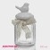 Glass Bank for bulk products with a ceramic cover "Bird", 300 ml, white color