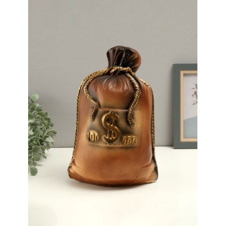 Pig a piggy bank "Sag one thousand" brown, 14x20x32cm-4