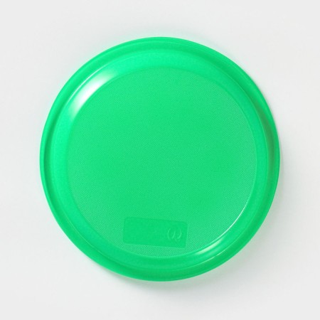 Plastic plastic disposable, d = 21 cm, green color, 12 pcs/un-3