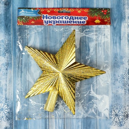 Tip "star" relief shine, 18x18 cm, gold-1