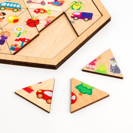 Puzzle wooden "World around. Entertaining triangles "-1