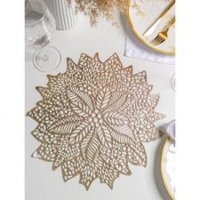 Serving napkin on the Venice table, d = 38 cm, gold color