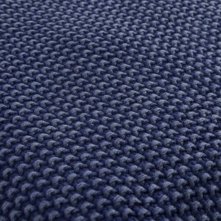 Blave made of washed cotton dark blue in color Essential, size 130x180 cm-6