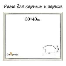 Frame for paintings (mirrors) 30 x 40 x 2.7 cm, plastic, calligrata 6472, silver
