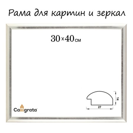 Frame for paintings (mirrors) 30 x 40 x 2.7 cm, plastic, calligrata 6472, silver