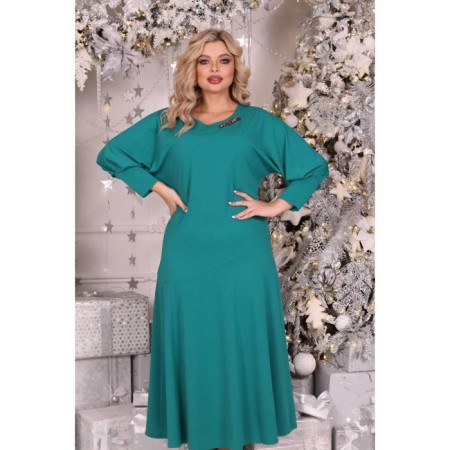 Women's dress, size 52, green color-7