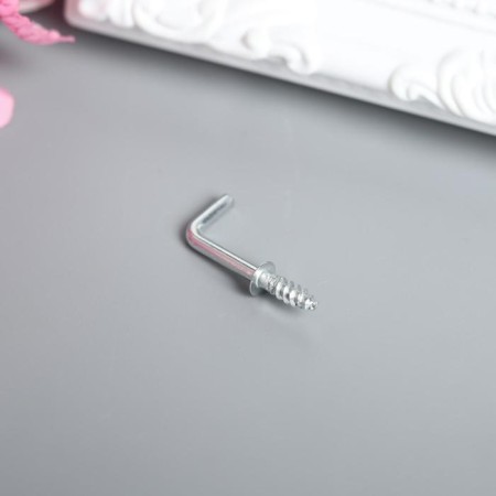 Metal hook (set 40 pcs) silver 2.5x0.5 cm, mix-3