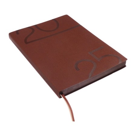 Dated 2025 diary, A5+, 176 sheets of Escalada, soft cover cover, pancake embossing, lies, cream block 70 g/m2, brown-2