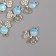 Decor for creativity metal, rhinestones "Bow with stone" gold, blue 2x1.7x0.6 cm