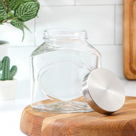 Bank for bulk products Glass "Elips", 1 liter-2