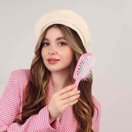 The comb is massage, wide, ventilated, 8.5 × 20.5 cm, PVC box, pink/white color-9