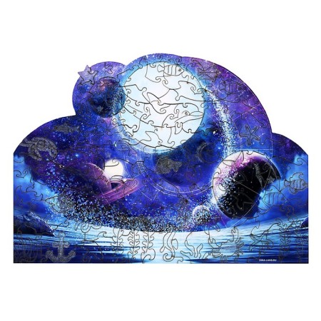 Puzzles wooden curly "Parade of the planets" luminous, 145 elements-4