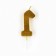 Candle for the cake, number "1", gold, 4 x 10 cm.
