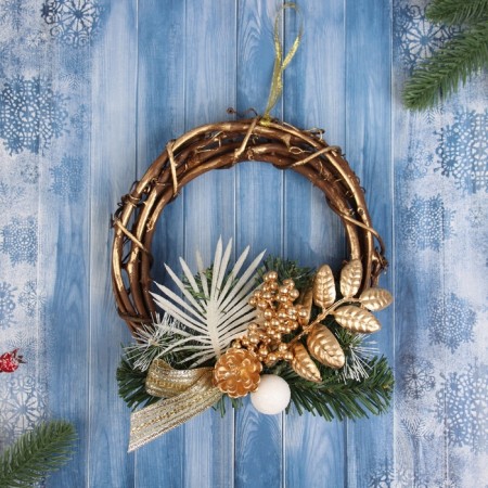 Decoration Christmas tree "openwork branch in a circle" 21x19 cm