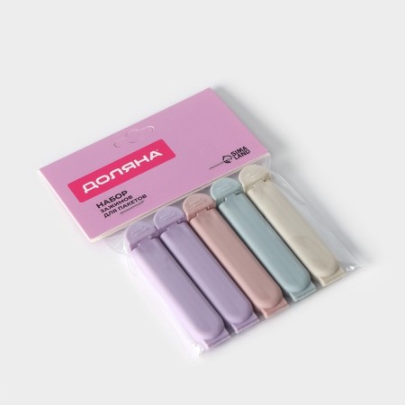 Clamps for packages of the BASIS DOLISH, 5 pcs, 7 cm, color mix-10
