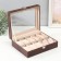The casket to the leatherette to the clock 6 departments and jewelry "Coffee python" matte 7.7x20x25.5 cm