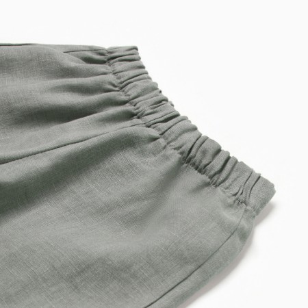 Костюм детский (рубашка и шорты) Крошка Я Linen, р. 86-92, серый-3