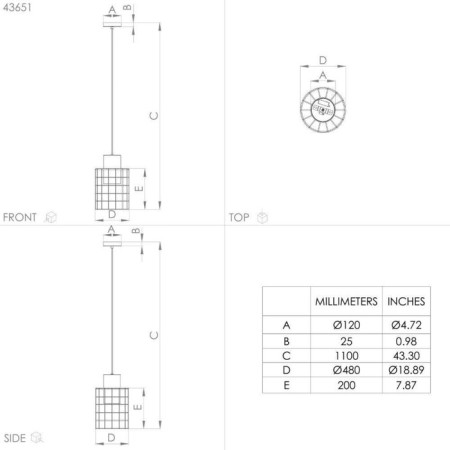 Milligan chandelier, 1x40W E27-3