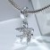 Suspension "Swallow" mine, white color in silver