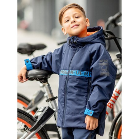 Park jacket for a boy, height 146 cm, blue color-4