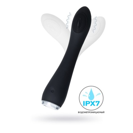 Vibrator prr Shio-Pro silicone, 21 cm, black color