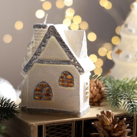 Decorative candle "Snow House", 9.5x8x5 cm-1