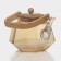 Glass teapot with a bamboo lid and a metal filter “Octan”, 800 ml, gold color