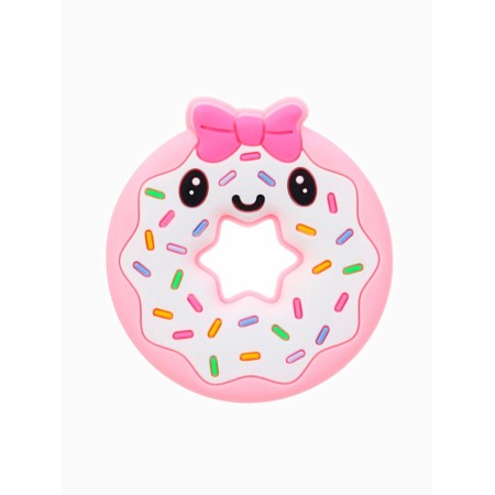 Silicone teething for teeth "Donut", pink/yellow color, crumb me-1