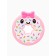 Silicone teething for teeth "Donut", pink/yellow color, crumb me