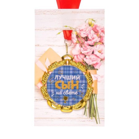 Medal with the ribbon "The best son", D = 70 mm-3