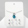 Set of 5 objects: 4 pairs fluffs, pendant “droplet”, white-white color in silver, 45 cm