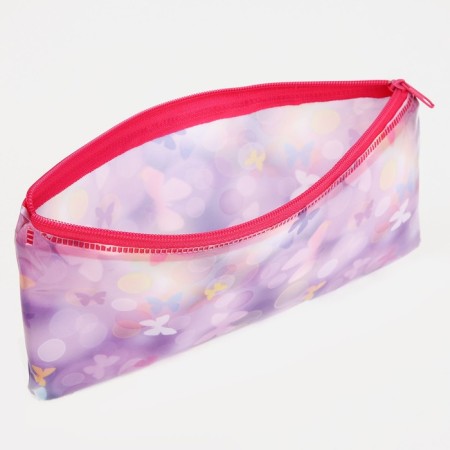 Cosmetic bag-penete on zipper, PVC, pink color-2