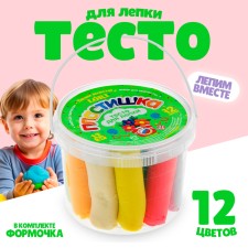 Set of sculpting dough No. 3, 12 colors + mold