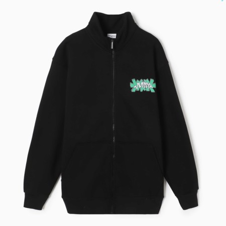 Male sweatshirt is laid, the color is black, size 52 (xxl)-2