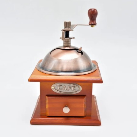 Manual coffee grinder, size 12.5x12.5x18.5 cm, brown color-1