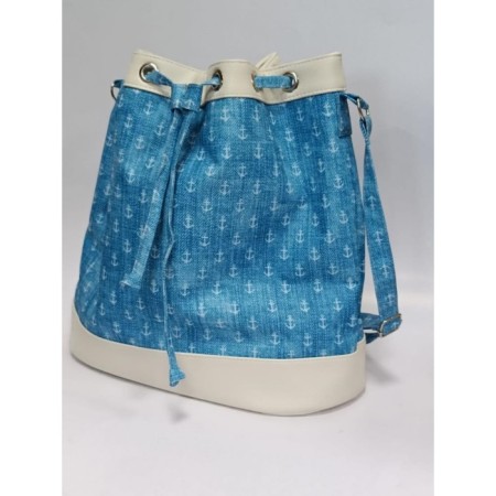 Women's bag Fiona Blue - beige anchor