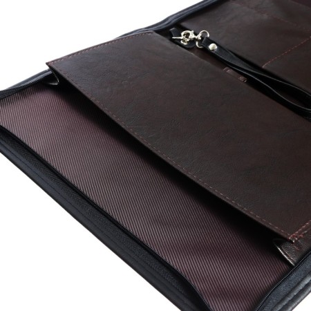 Business folder, artificial leather, 360 x 260 x 30 mm, handle "luxury" brown 6d011-6