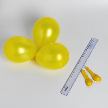 Latex ball 5 ", metal, set of 100 pcs., Water bombs, yellow color