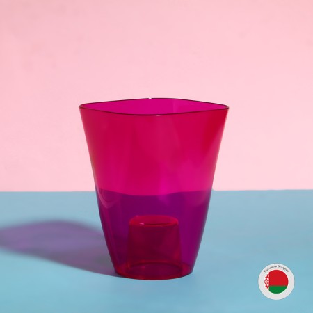 Pot for orchids, 1.5 l, 13 × 17 cm, plastic, transparent raspberry-3
