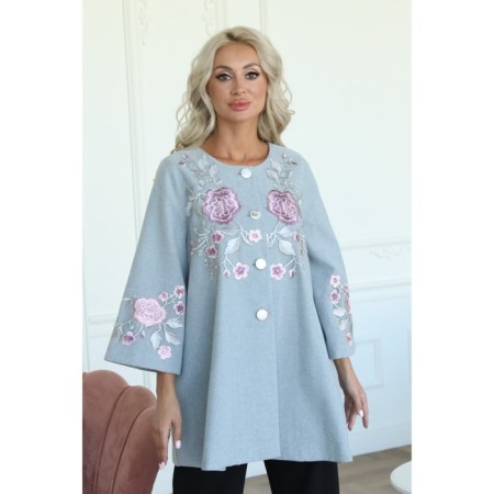 Female coat, size 48, gray color-2