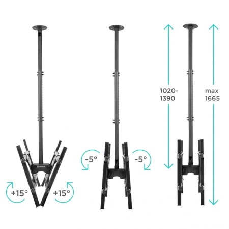 Black Black 4 40 "-80" Max.50kg Ceiling Tilt Close-3