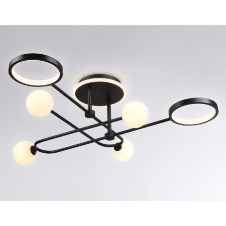LED ceiling LED with a change of lamp and control panel Ambrella Light, Linetech, FL66232, G9, 48 W, 3600LUM, 3000-6400K, Black Black, White matte-2