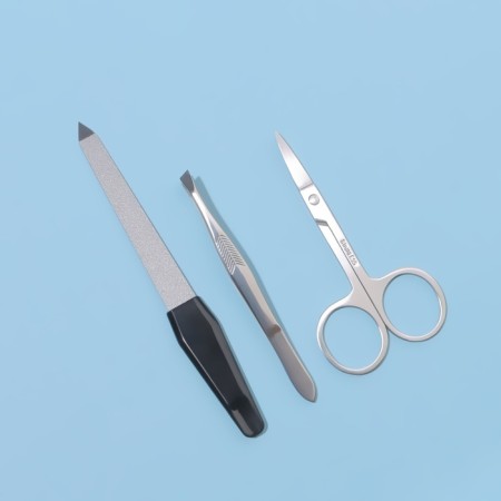 Manicure set, 3 objects, on a blister, silver/black color-3