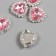 Decor for creativity Metal "Medalon Heart in Rhouses" Pink 1.8x1.7 cm