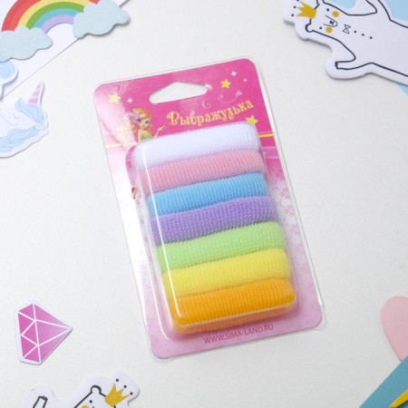 Hair elastic band "Mahrushka" (set 7 pcs) Bright mix