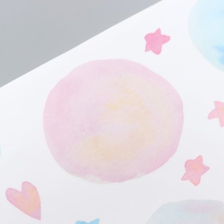 Stick plastic interior color "watercolor. Clouds, rainbow, stars" 24x70 cm-3