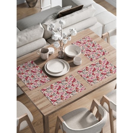 A set of napkins for setting the Table "Spring butterflies", rectangular, rounded edges, size 30x46 cm, 4 pcs